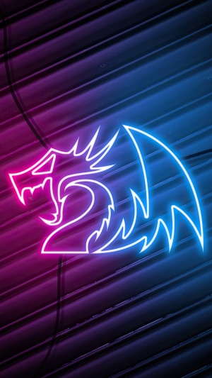 Neon Dragon Logo 4K