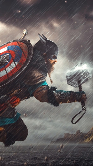 Thor from Assassin's Creed Valhalla with Mjolnir