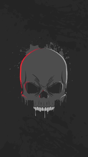 Minimalist dark skull artwork 4K