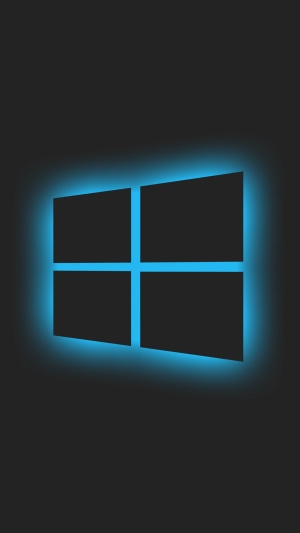 Windows logo with blue neon glow