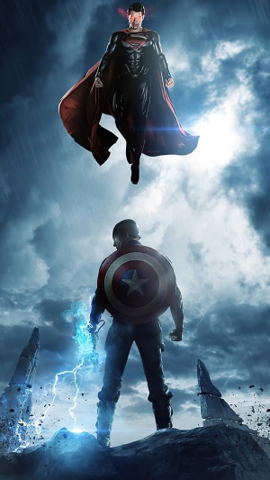 Superman vs Captain America 4K