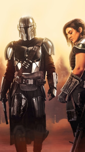 The Mandalorian and Cara Dune from Star Wars