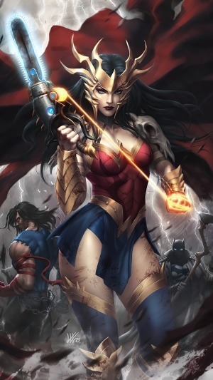 Wonder Woman with Chainsaw and Allies