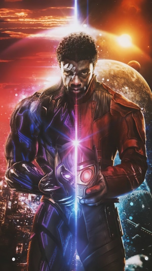 Black Panther and Star-Lord artwork 4K