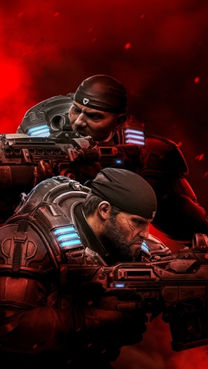 Gears of War 5 characters with rifles