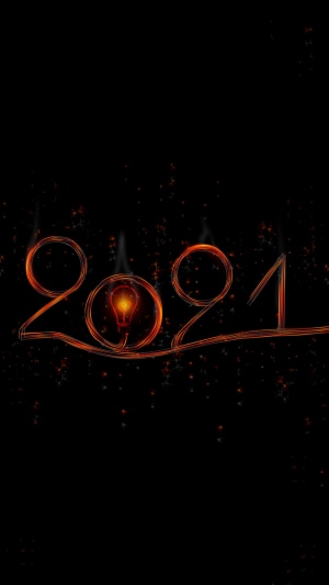 Happy New Year 2021 light bulb celebration