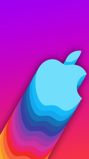 Apple logo with colorful gradient background