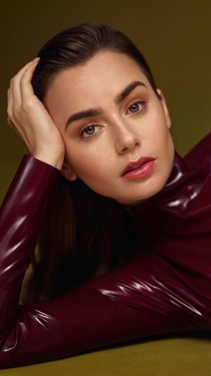 Lily Collins posing for a photoshoot