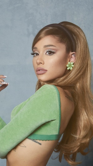 Ariana Grande in a green top