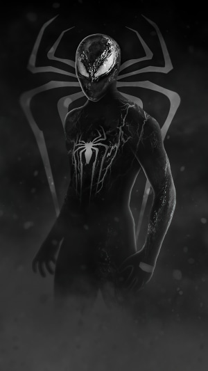 Spider-Man in Black Suit with Spider Logo