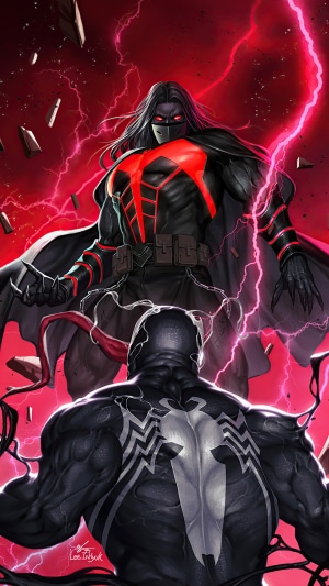 Venom vs. Morbius artwork