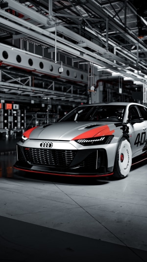 Audi RS6 in a factory setting