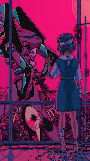 Rei Ayanami and Eva Unit-00 from Neon Genesis Evangelion