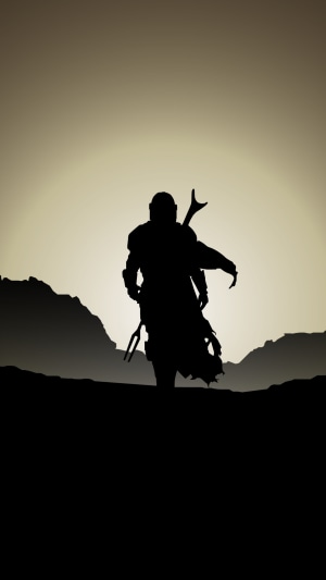 The Mandalorian from Star Wars, minimalist