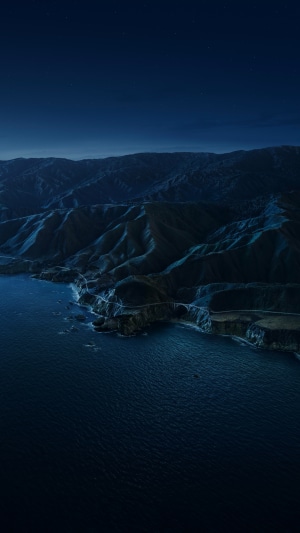 Big Sur coastline at night, Apple 4K