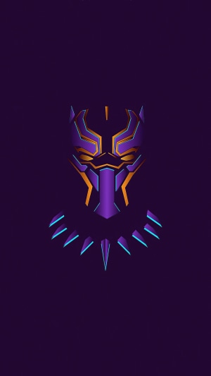 Black Panther mask and collar minimalist artwork