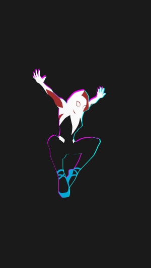 Gwen Stacy as Spider-Gwen in minimalist style