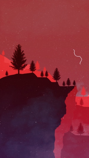 Minimalist digital art of a starry night sky over a cliffside