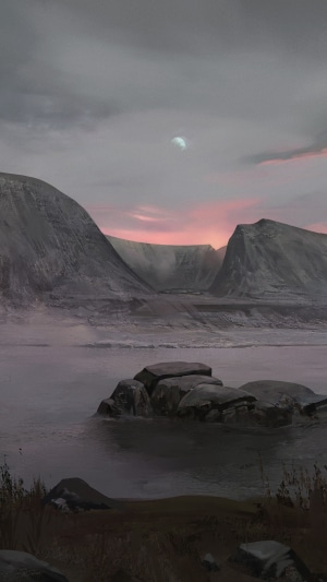 Digital Art of a Lunar Landscape