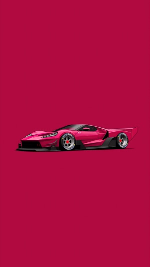 Pink Ford GT race car artwork