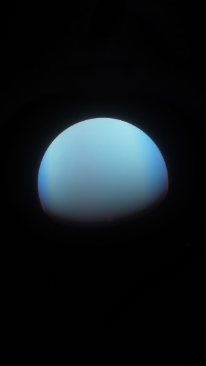 Digital art of a blue planet in a dark universe