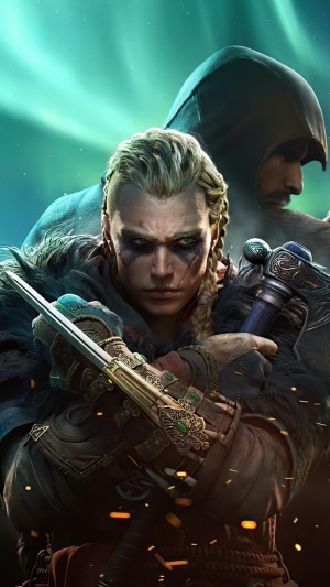 Eivor and Basim from Assassin's Creed Valhalla