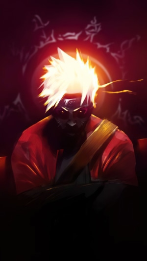Naruto Uzumaki from Naruto with glowing eyes