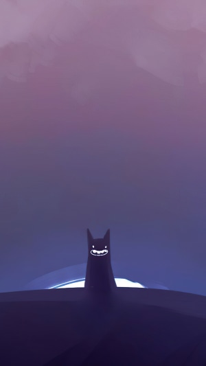 Minimalist Cat with Batman Ears