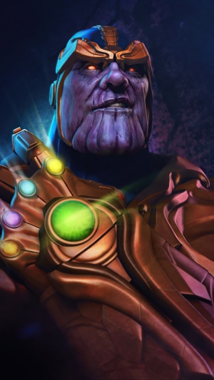 Thanos with the Infinity Gauntlet artwork 4K