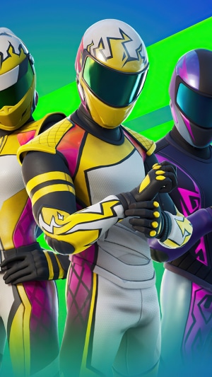 Fortnite characters in racing suits