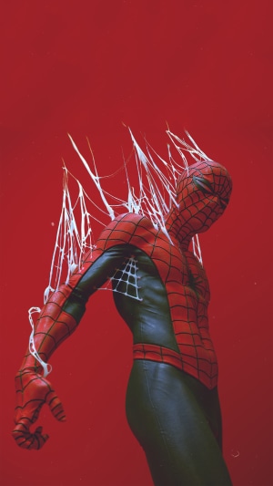 Spider-Man caught in webs