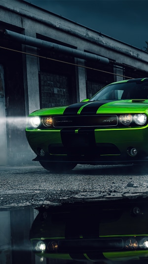 Green Dodge Challenger SRT 4K
