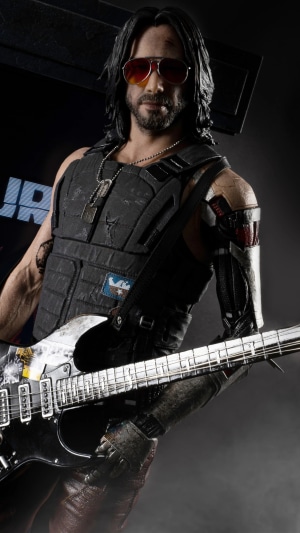 Johnny Silverhand from Cyberpunk 2077 with Guitar 4K