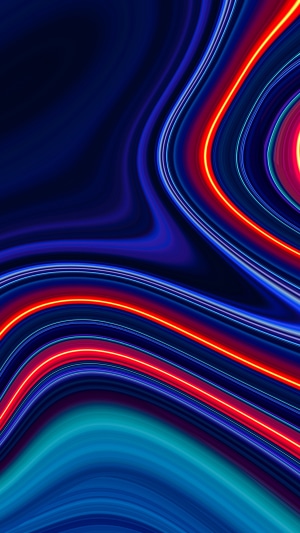 Abstract digital art with neon lines