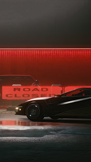 Cyberpunk 2077 Road Closed Car
