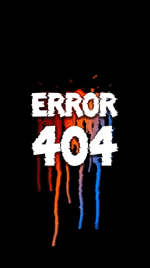 Error 404 typography with dripping paint