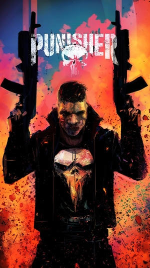 The Punisher with Skull Logo and Guns