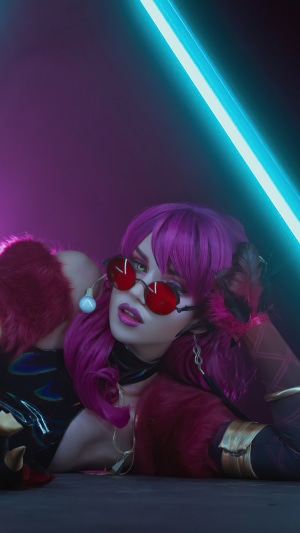 K/DA Kai'Sa from League of Legends Cosplay 4K