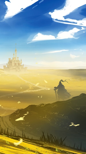 Artwork of a knight and a castle