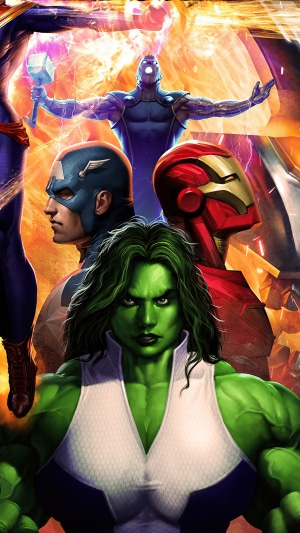 Marvel Superheroes: Iron Man, Captain America, She-Hulk, and Thor