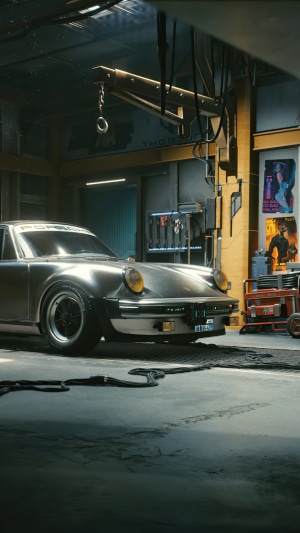 Porsche 911 in Cyberpunk 2077 garage