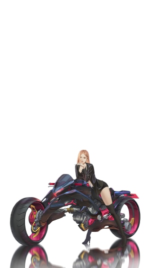 Blackpink member with futuristic motorcycle