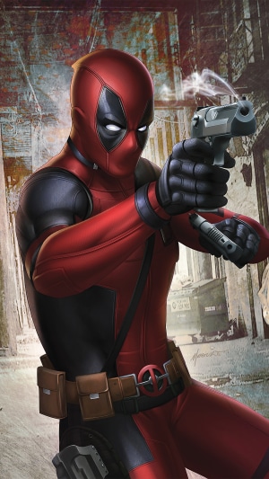 Deadpool artwork with gun