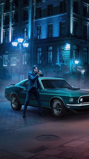 John Wick with a car