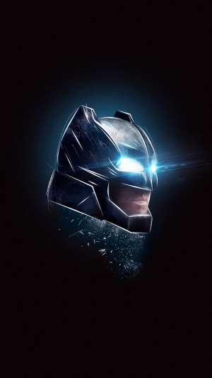 Batman helmet artwork with glowing eyes