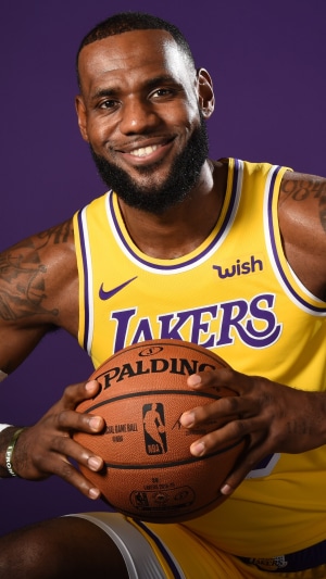 LeBron James from Los Angeles Lakers holding a basketball