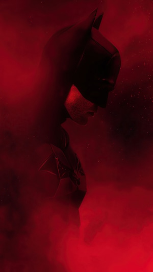 The Batman in red smoke