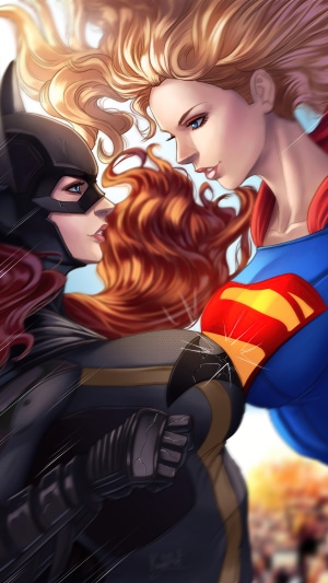 Batgirl and Supergirl artwork