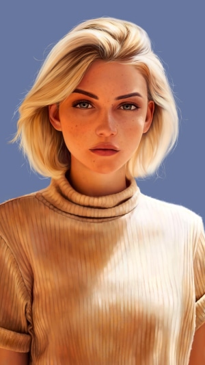 Artwork of a girl with blonde hair