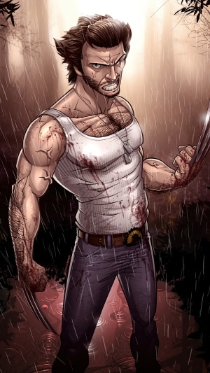 Wolverine in the Rain